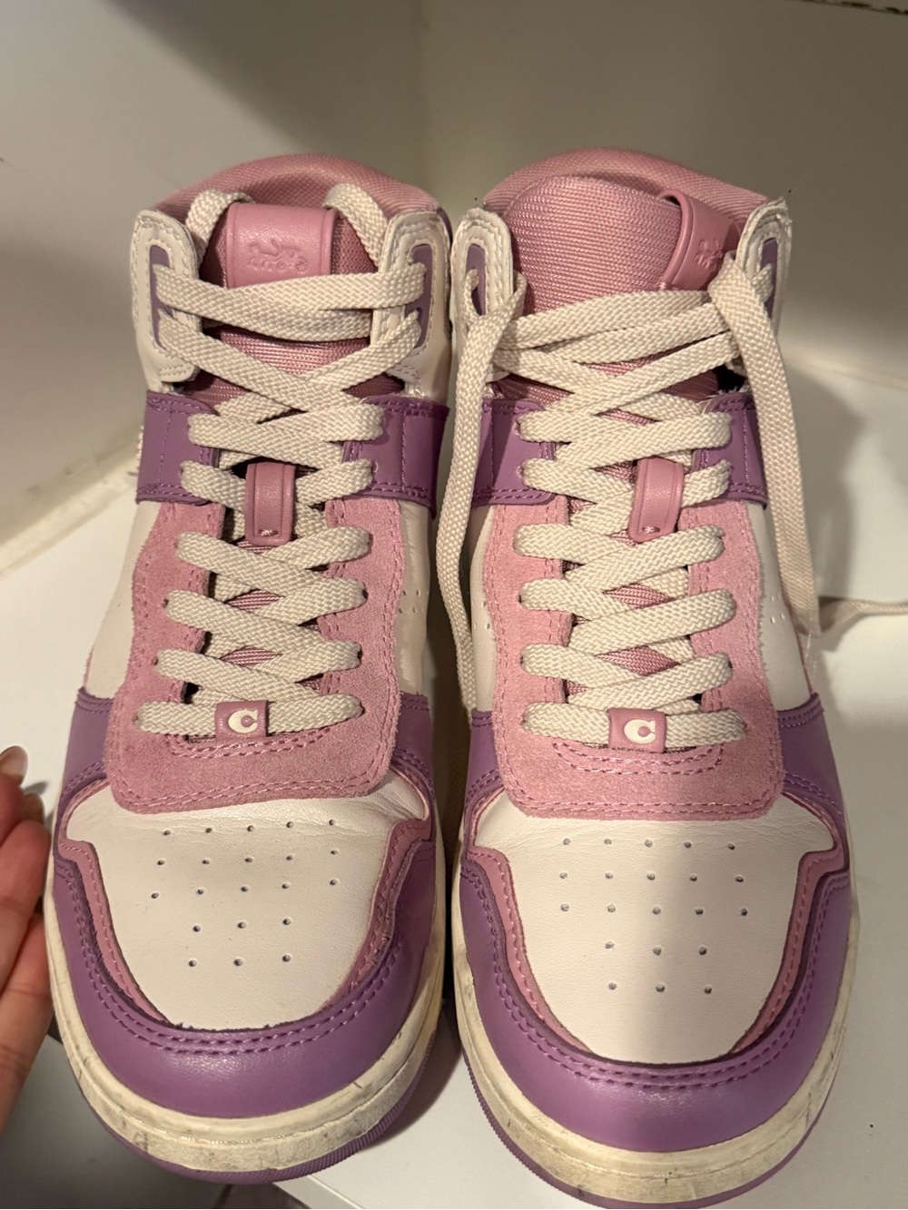 Coach Pink & Purple High-Top Sneakers